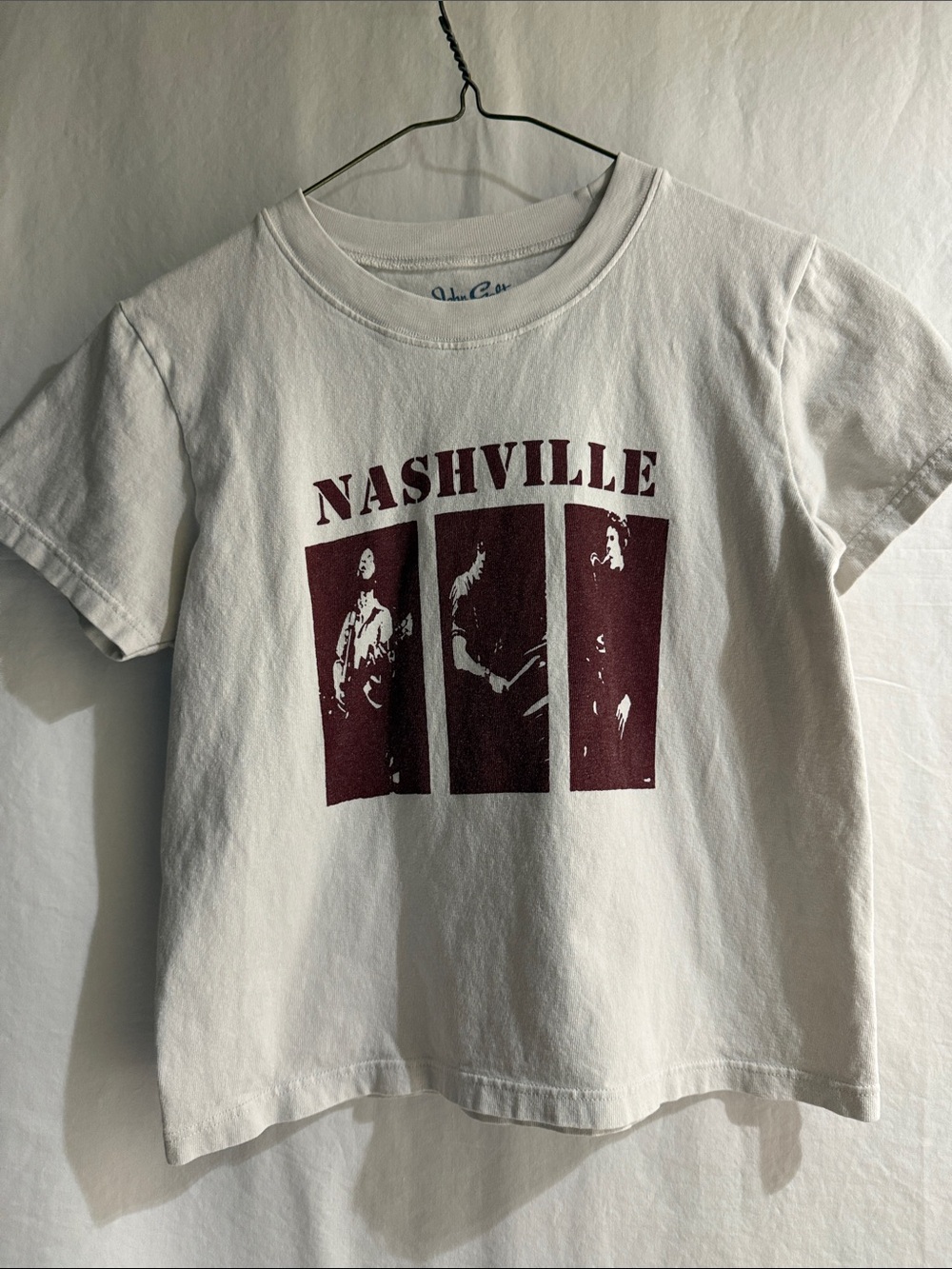 Brandy Melville White Tee with Maroon Nashville Graphic